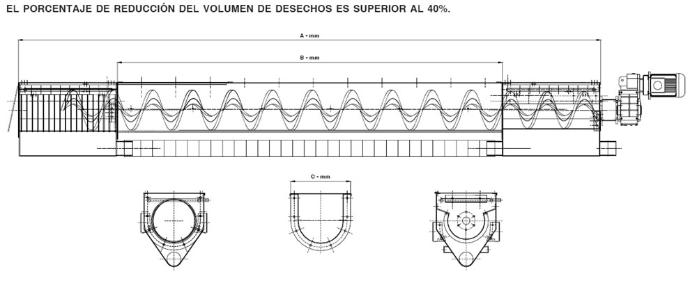 Compactador sin fin eje RWC ~ diagrama